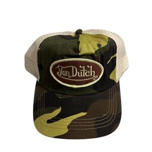 Von Dutch Green and Brown Camo with white mesh hat